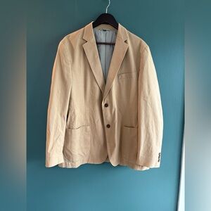 Kroon Men's Casual Beige Cotton Sport Coat Classic Two-Button Blazer preppy 42R